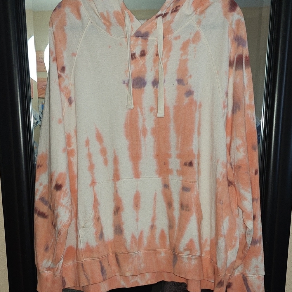 Old Navy Tie-Dye Hoodie in Orange and Cream